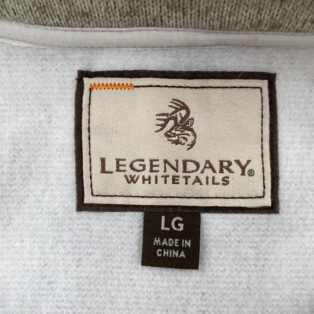 Legendary Whitetails Deer‎ Gear Fleece 1/4 Zip Camo Sweatshirt Size L Beige - Picture 9 of 10